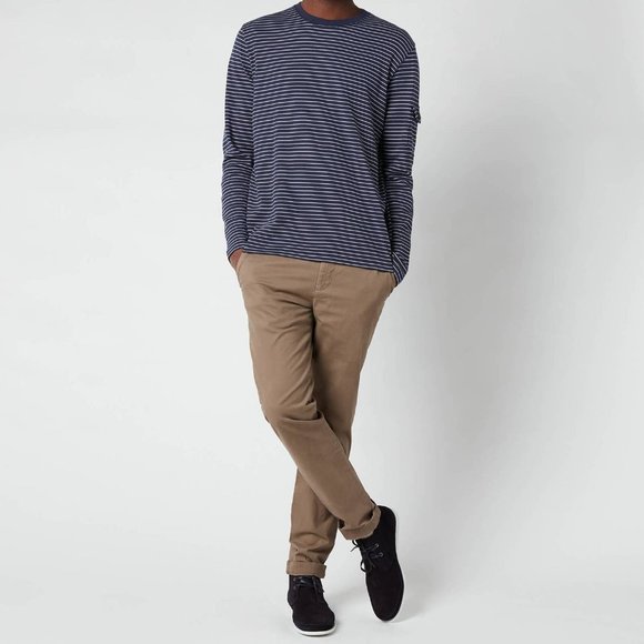 TED BAKER Melted Striped Long Sleeve Top in Navy - Size 4/ Large - Picture 3 of 4